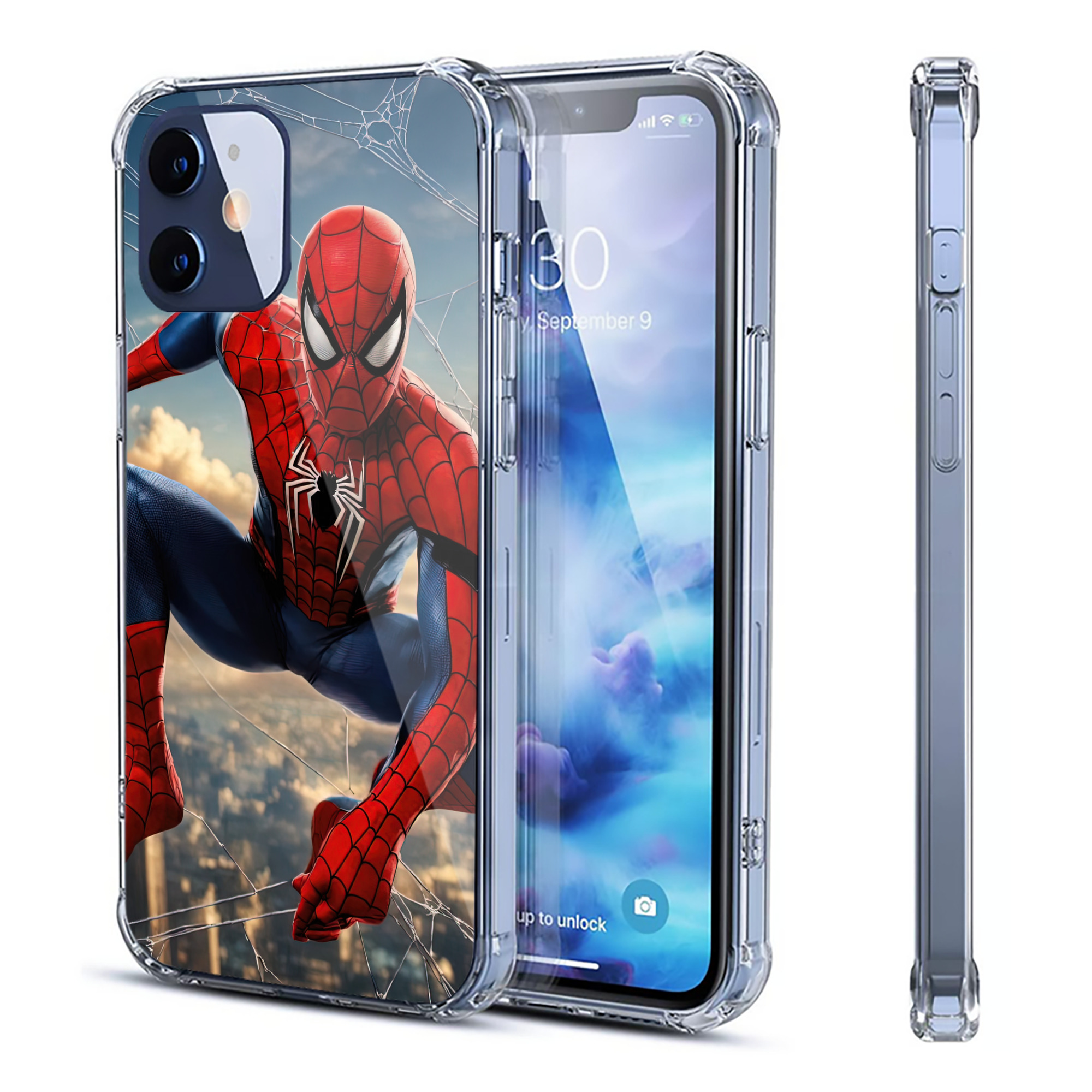 （画像用） Spider Man スパイダーマン 【iPhone 12シリーズ対応】透明スマホケース（クリアソフトケース）